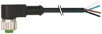 M12 female 90° A-cod. with cable 