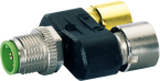 T-Coupler Slimline M12 male / 2x M12 female A-cod. 