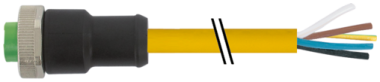 Mini (7/8) 5 pole, Female 0° w/ Cable  7700-A5021-UBD0750