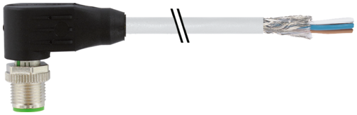 M12 male 90° A-cod. with cable shielded 